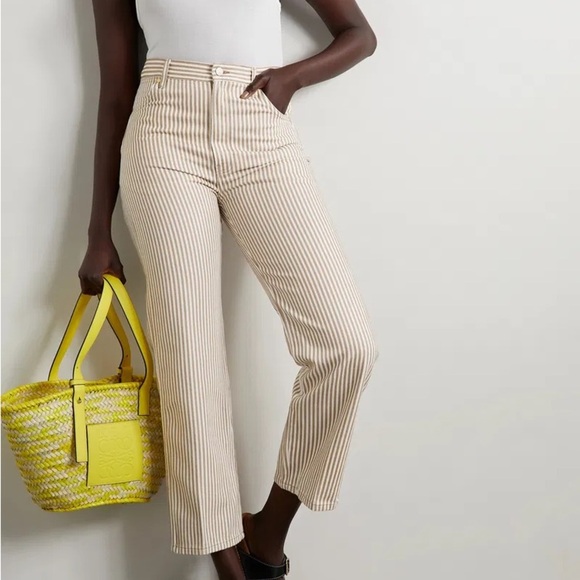 Reformation Striped Beige Pants - Picture 1 of 2